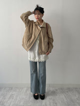 Verdi Flap Overfit Suede Blouson