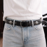Dark Metal Floral Detail Belt