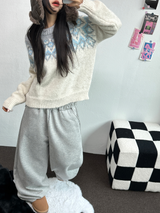 FLEECE-PICKABLE ❤‍🔥M-XL❤BASIC WIDE LONG PANTS UNISEX🖤🩶2COLOR