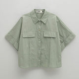 (BL-4226)ESSENTIAL PIN TUCK SET-UP SHIRT