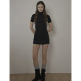 EVE HALF NECK DRESS-BLACK