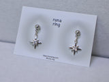 cubic square star earring