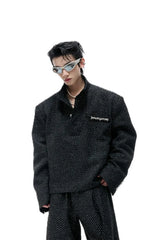 Textured Pearl Button Jacket