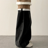 Allt Hem Snap Pin Tuck Washed Denim Wide Pants