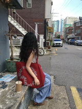 Seersucker Elastic Waist Pants