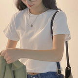 plain napping peach short-sleeved T-shirt