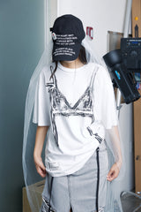 ブラスプレーグラフィックTシャツ (ホワイト)