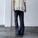 Textured Wide-Leg Trousers