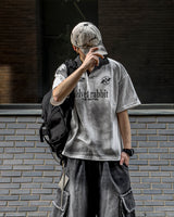 Daily Dirty Washing Collar Short-Sleeved T-shirt