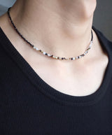 Men’s black beaded necklace_CLEF Note NEC