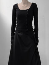 Layered Button Bustier Top