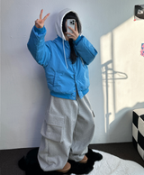 BALLOON OVER WIDE BOXY CARGO HIP LONG PANTS🩶🖤2COLOR