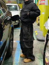 Brushed) Military cargo sweatpants
