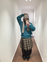 Grunge Button-Up Checkered Skirt (2 Colors)