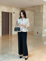 Annie V-neck Collar Double Wrap Jacket Blouse
