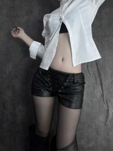 corset leather shorts