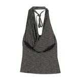 Romy Stripe Drape Halter Top