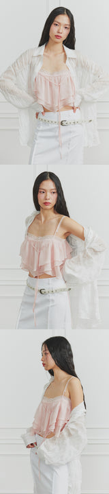 MEMORY SHIRRING SHIRT white
