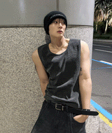 unisex pigment sleeveless shirt