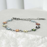ss-Daisy flower motive array bracelet_multi