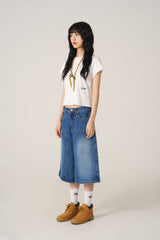 スーピマロゴポイント半袖Tシャツ  - White
