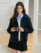 Nova Gold Button Short Trench jacket