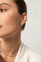 Spike 925 Silver Ear Cuff / Ear Chain E051-01H