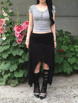 Angel Drape Unbal Long Skirt