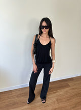 low rise track pants