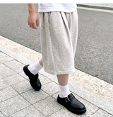 バルーン カーブド サイドタック バミューダ パンツ メランジ
