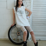 Mesh Netted Sleeveless white