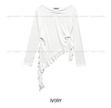 Modney pintuck tail shirring long sleeve