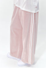 Velvet Lace Track Pants Pink