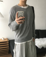 Wale Linen V-neck Knit