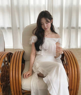 [ white mood ] one - rose veil long chiffon sk