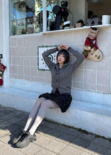 TOGGLE HOOD KNIT CARDIGAN