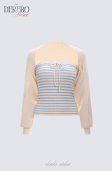 Vanilla Stripe Bolero Top Set