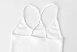Jewel cross back tank top - white  