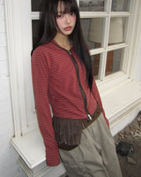 Roban Slim Stripe 2way Hoodie Zip-Up
