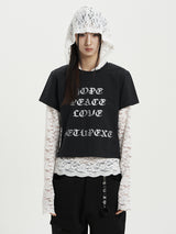 LACE BUTTON HOODIE TOP
