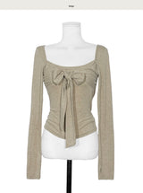 pore glam up ribbon square tee
