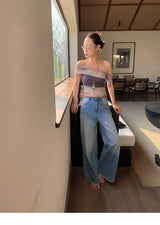 サントリ シフォン オフショルダー ノースリーブ Tシャツ