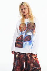 Embryo abcdベビーホワイト長袖Tシャツ