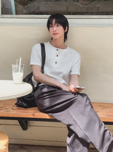 ビキュークロームヘンリーネックショートスリーブTシャツ