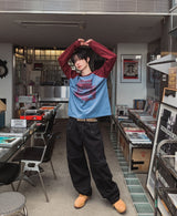 グランジアイレットワイドデニムパンツ