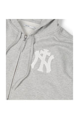 (BASE) NY CROSS HOOD ZIP UP (GRAY)