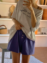 summer button shorts