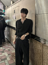 ベル リブレイヤード ヘンリーネックロングスリーブ