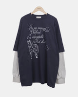 ドリンオーバーサイズレイヤード長袖Tシャツ