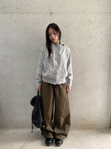 Mihro High Neck Hood Wool Knit Cardigan